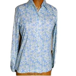 Vintage 1970s retro Poly Hot blouse...   Polyester Is Hot In Summer
